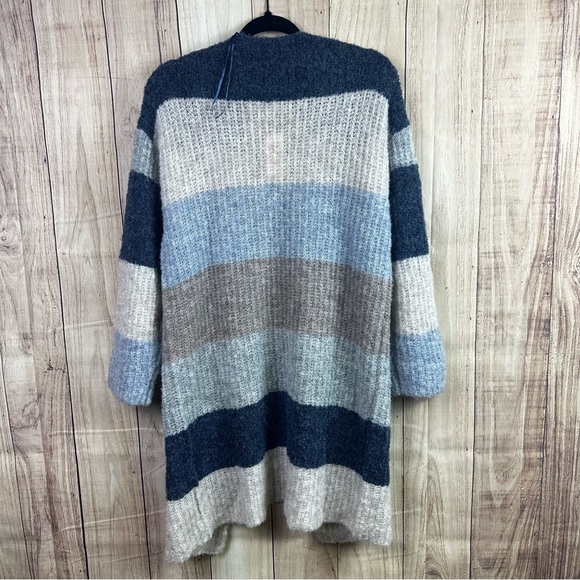 Pepin for Anthropologie Women's Striped Sweater Alpaca Wool- Blue and Gray - Picture 7 of 7